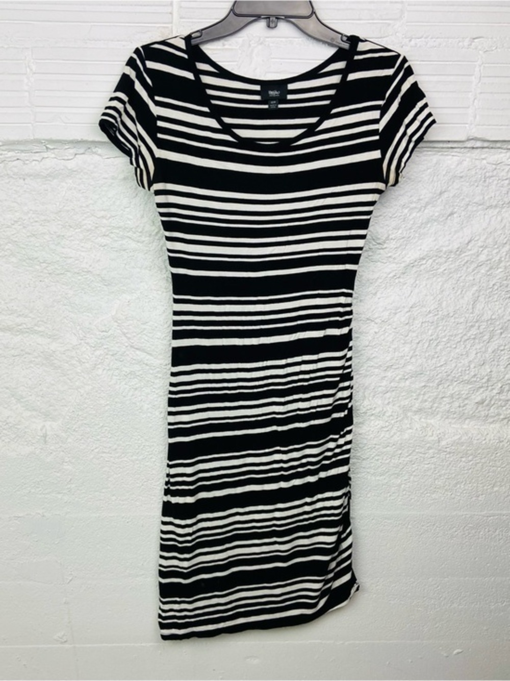 Massimo Black & White Striped Scoop Neck Mini Dress size XS